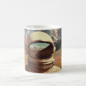 Surreal Astronaut In Flower Field Koffiemok (Center)