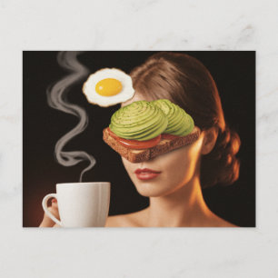 Surreal Avocado Tomato Toast Ontbijt Briefkaart
