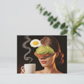 Surreal Avocado Tomato Toast Ontbijt Briefkaart (Staand voorkant)