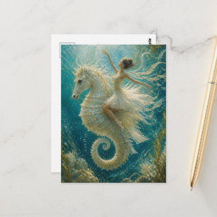 Surreal Ballerina en Zeepaardje Fantasie Briefkaart