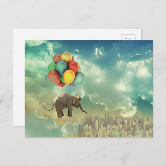 Surreal Balloon Elephant Briefkaart (Voorkant / Achterkant)