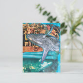 Surreal Bar Scene Whale of a Time  Briefkaart (Staand voorkant)