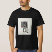 Surreal Barcode Consumer Tee – Modern Concept Art” T-shirt (Voorkant)