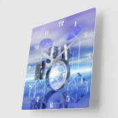 Surreal Beach drum set muziekwandklok Vierkante Klok (Hoek)