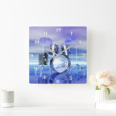 Surreal Beach drum set muziekwandklok Vierkante Klok (Huis)