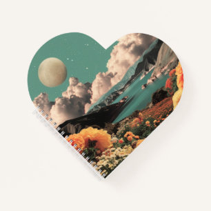 SURREAL berglandschap met planeten en wolken Notitieboek
