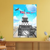 Surreal Big Ben, London / British Art Canvas Afdruk (Insitu (Woonkamer))