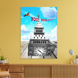 Surreal Big Ben, London / British Art Canvas Afdruk