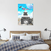 Surreal Big Ben, London / British Art Canvas Afdruk (Insitu (Slaapkamer))