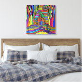 SURREAL BIG HOUSE GIRL STRETCHED CANVAS ART PRINT (Insitu (Slaapkamer))