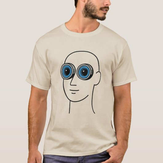 Surreal Big Lens Eyes Minimalistisch Unisex T-shir T-shirt (Voorkant)