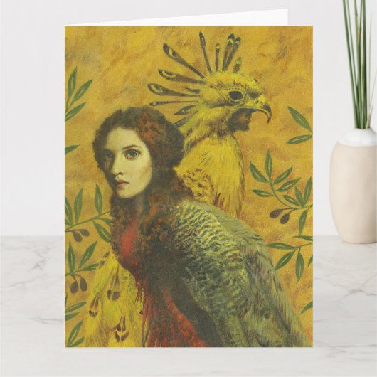 Surreal Bird Lady Large Greetings Card Kaart (Voorkant)