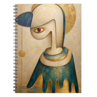 Surreal blauw & goud spiraal notitieboek
