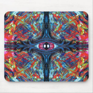 Surreal blauwe trippy oog visionaire kunst muismat