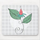 Surreal Bloem- en Blad Illustratie Grid Muismat (Voorkant)