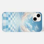 Surreal Blue Checkerboard Sky Phone Case - Dreamy  (Achterkant (horizontaal))