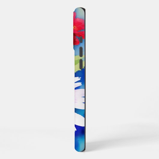 Surreal Blue Eye Pink Flower & Red Zenias iPhone Hoesje (Linkerkant)