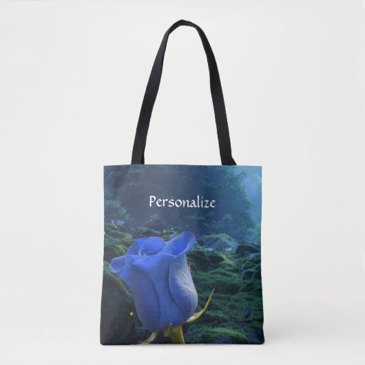 Surreal Blue Roos in Magical Forest Personalize Tote Bag (Voorkant)