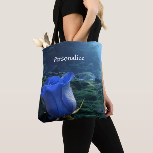 Surreal Blue Roos in Magical Forest Personalize Tote Bag (Dichtbij)