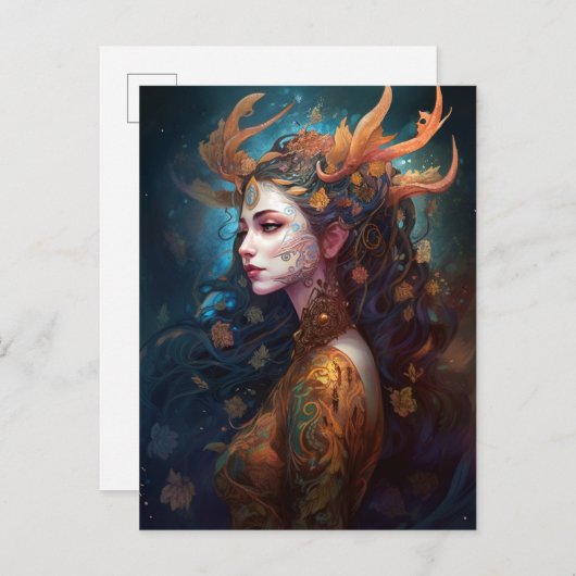 Surreal Boho Goddess Queen Fantasy Art Briefkaart (Voorkant / Achterkant)