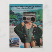 Surreal Boombox Hawaii Vrouw Collage Briefkaart (Voorkant)
