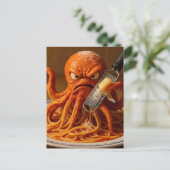 Surreal Boze Spaghetti Octopus Briefkaart (Staand voorkant)