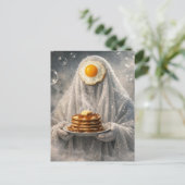Surreal Breakfast pancakes and eggs bubble ghost  Briefkaart (Staand voorkant)