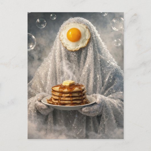 Surreal Breakfast pancakes and eggs bubble ghost  Briefkaart (Voorkant)