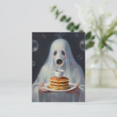 Surreal Breakfast pancakes ghost with coffee  Briefkaart (Staand voorkant)