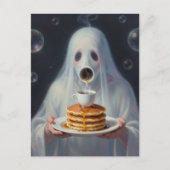 Surreal Breakfast pancakes ghost with coffee  Briefkaart (Voorkant)