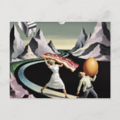 Surreal Breakfast People in the Mountains Briefkaart (Voorkant)