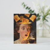 Surreal Breakfast Toast and Coffee Woman  Briefkaart (Staand voorkant)