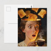Surreal Breakfast Toast and Coffee Woman  Briefkaart (Voorkant / Achterkant)