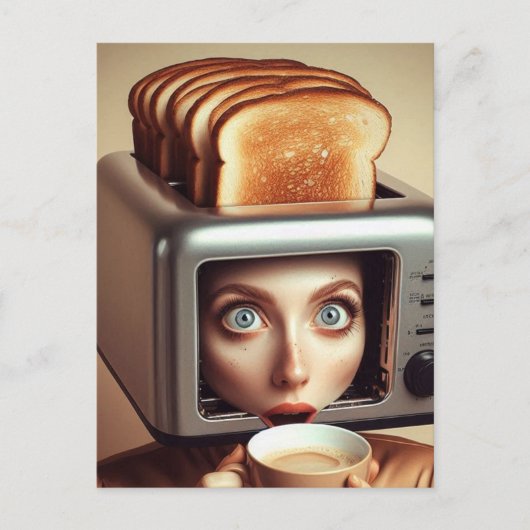 Surreal Breakfast Woman Briefkaart (Voorkant)