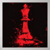 Surreal Broken Chess King Poster beroemd gemaakt d (Voorkant)