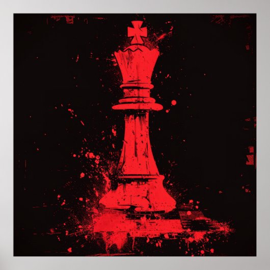 Surreal Broken Chess King Poster beroemd gemaakt d (Voorkant)