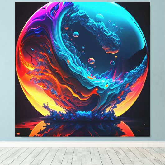 Surreal Bubble-in Canvas Afdruk (Insitu (Houten vloer))