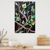 Surreal Butterflies - Botanisch deco-kunstpatroon Poster (Keuken)
