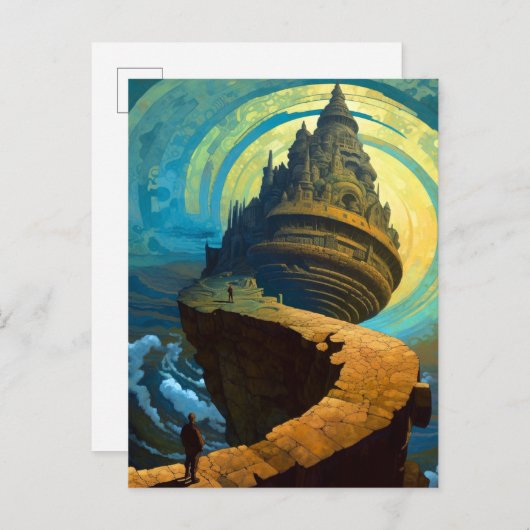 Surreal Castle Landscape Fantasy Art Briefkaart (Voorkant / Achterkant)