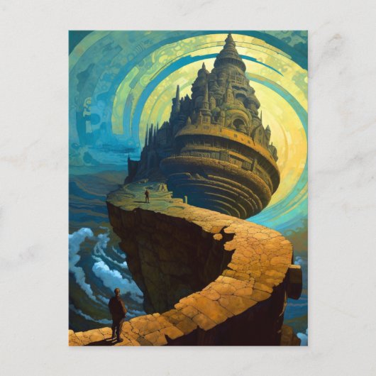 Surreal Castle Landscape Fantasy Art Briefkaart