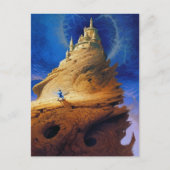 Surreal Castle op Mountain Landscape Fantasy Art Briefkaart (Voorkant)