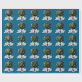 Surreal Cat Hot Air Balloon with Cactus & Rainbow Cadeaupapier (Vlak)