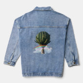 Surreal Cat Hot Air Balloon with Cactus & Rainbow Denim Jacket (Achterkant)