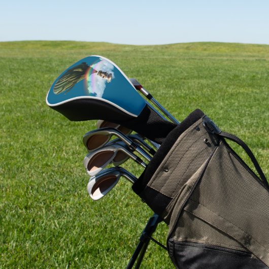 Surreal Cat Hot Air Balloon with Cactus & Rainbow Golfheadcover (Insitu)