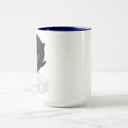 Surreal Cat Hot Air Balloon with Cactus & Rainbow Mok (Midden)