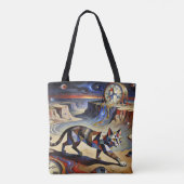 Surreal Cat Melting Clocks Dali Picasso Inspired Tote Bag (Achterkant)