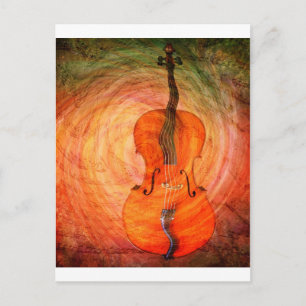 Surreal Cello met muzieknotities Briefkaart