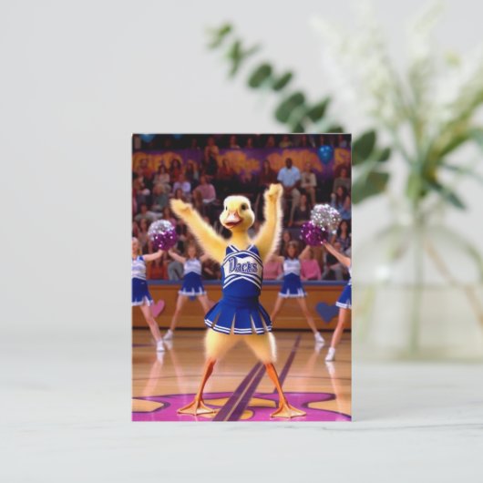 Surreal Cheerleading Duck Briefkaart (Staand voorkant)