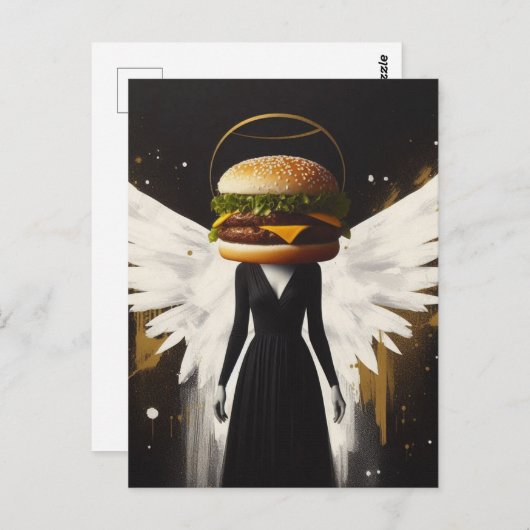 Surreal Cheeseburger Angel Briefkaart (Voorkant / Achterkant)