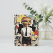 Surreal Cheeseburger Woman Briefkaart (Staand voorkant)